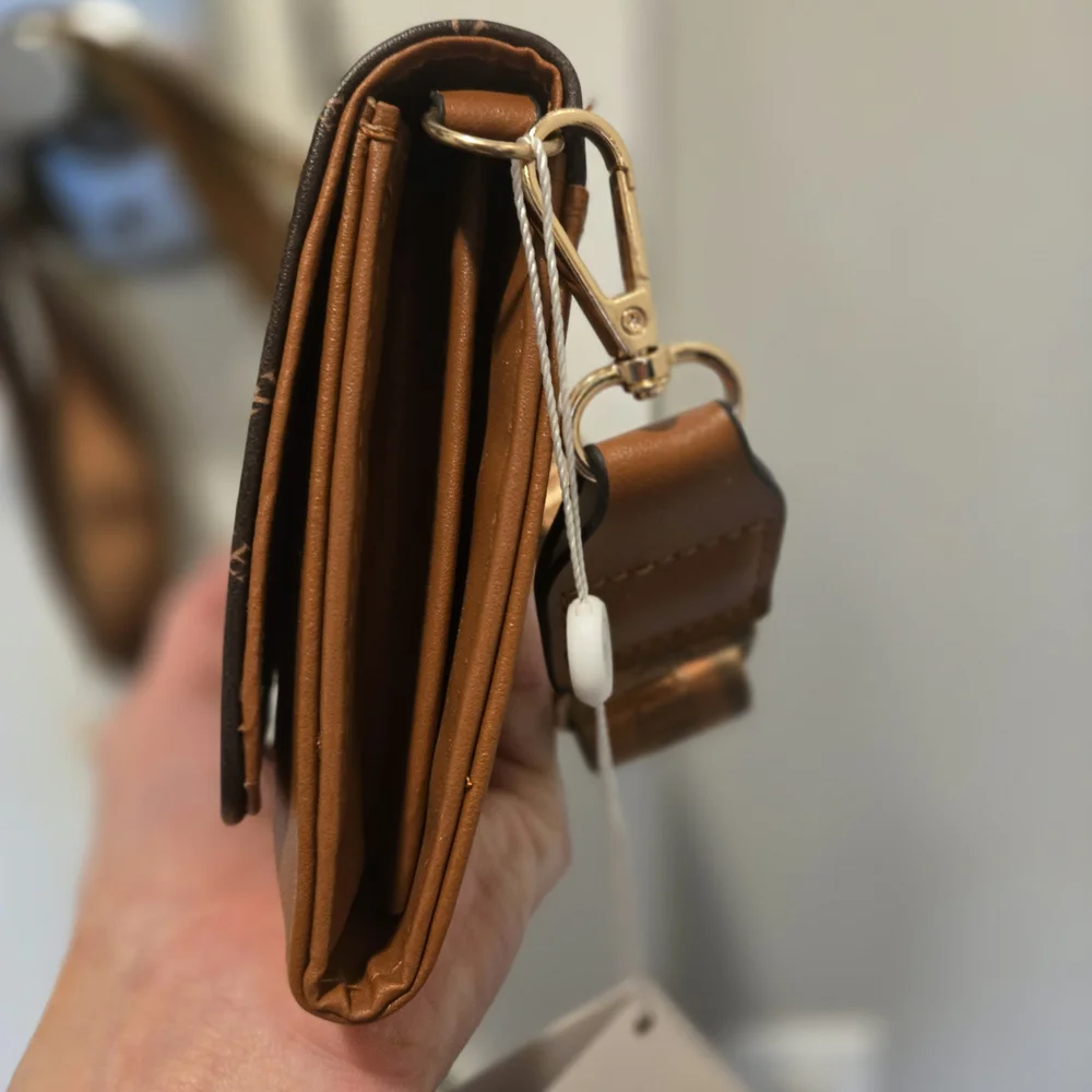 Valentino Orlandi Brown Logo Crossbody Bag Wallet Purse NWT - Picture 5 of 9